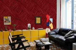 Coordonné Kaleido-Bamboo Scarlet -