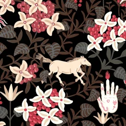 Coordonné Neoflowery black -