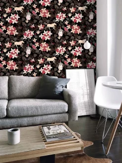 Coordonné Neoflowery black -