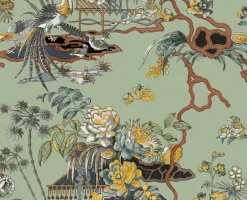 Coordonné Sacred Pheasants Jade -