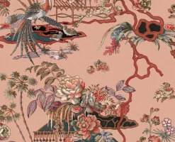 Coordonné Sacred Pheasants Rose -