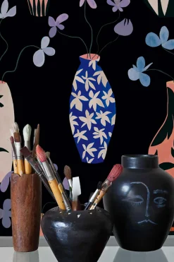 Coordonné Vase of Paradise Charcoral -